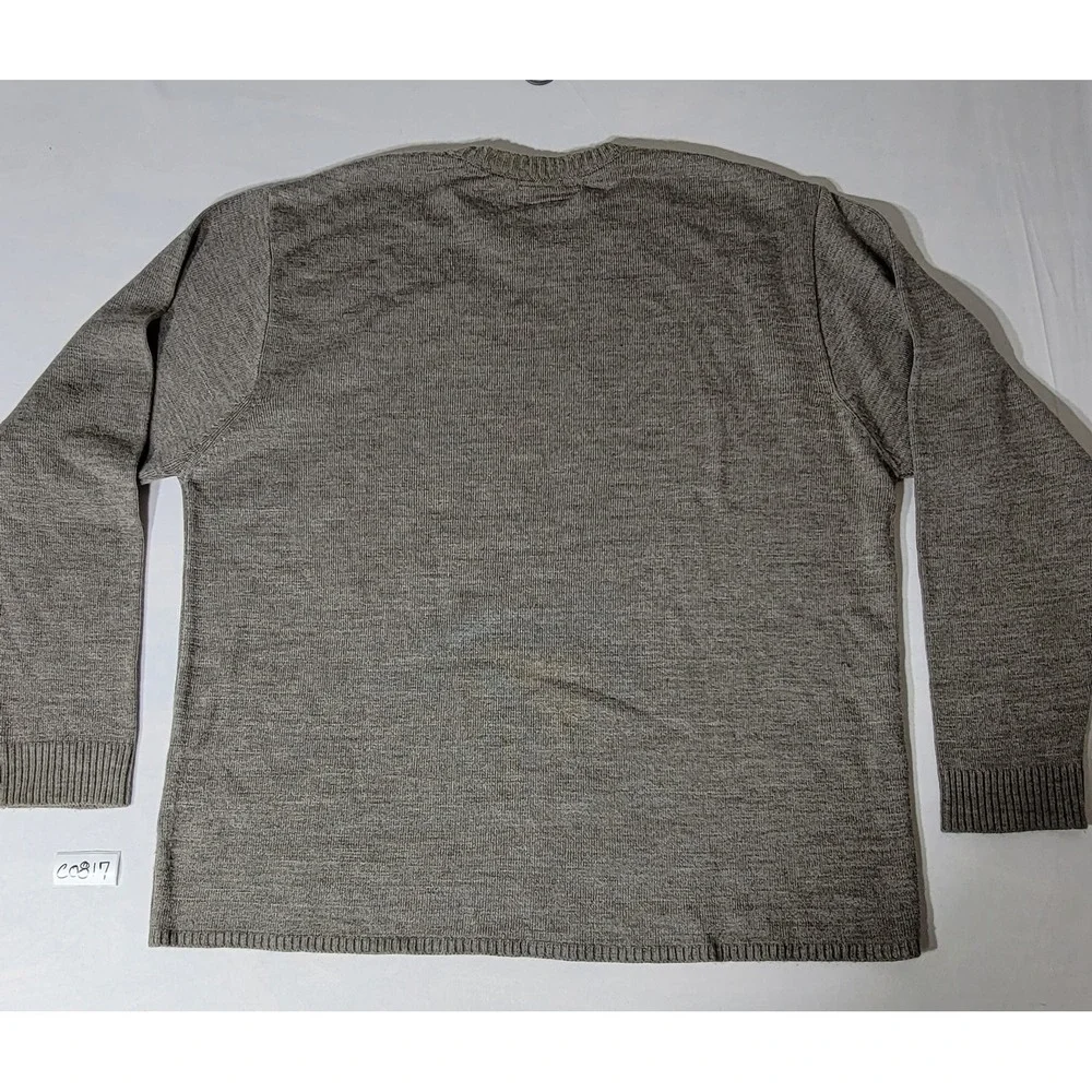 Andrew Fezza Mens XXL‎ Crewneck Sweater Heathered Tan Cable Knit Acrylic